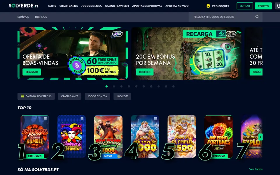 Solverde: Página inicial do casino, outubro de 2026