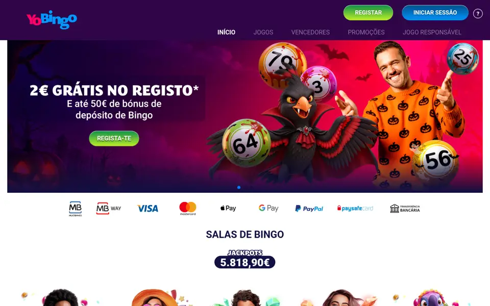 YoBingo: Página inicial do casino, outubro de 2026